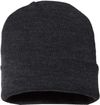 Am image of a Custom Cap America USA Made 12 Inch Cuffed Beanie in Dark Heather Grey!