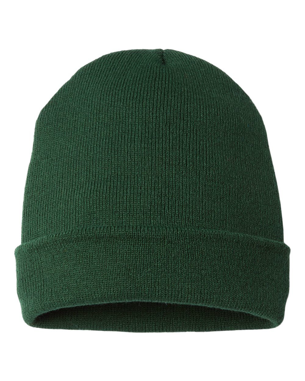 Cap America USA Made 12 Inch Cuffed Beanie in Forest Green