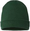 Am image of a Custom Cap America USA Made 12 Inch Cuffed Beanie in Forest Green!