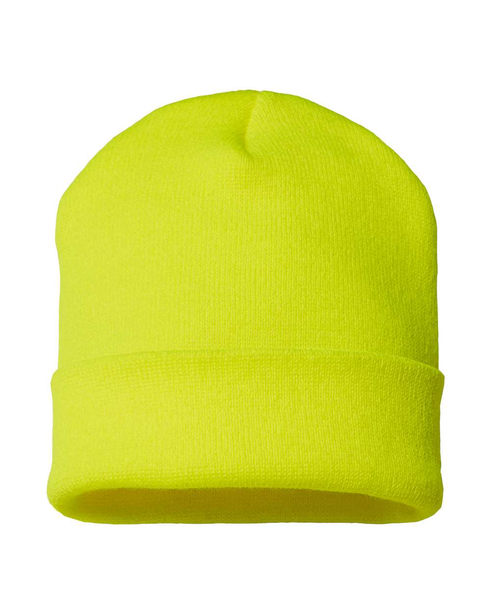 Cap America USA Made 12 Inch Cuffed Beanie in Neon Yellow