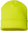 Am image of a Custom Cap America USA Made 12 Inch Cuffed Beanie in Neon Yellow!