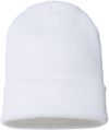 Am image of a Custom Cap America USA Made 12 Inch Cuffed Beanie in White!