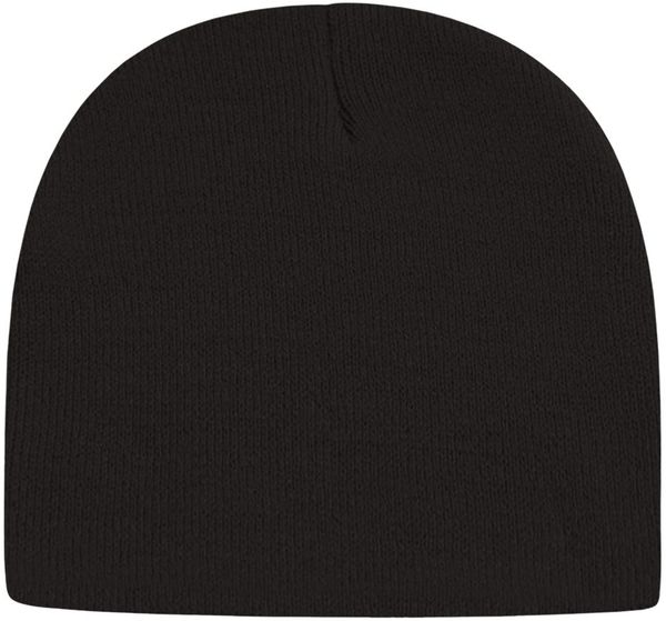 Am image of a Custom Cap America USA Made Beanie in Black!
