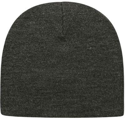 Am image of a Custom Cap America USA Made Beanie in Dark Heather Grey!