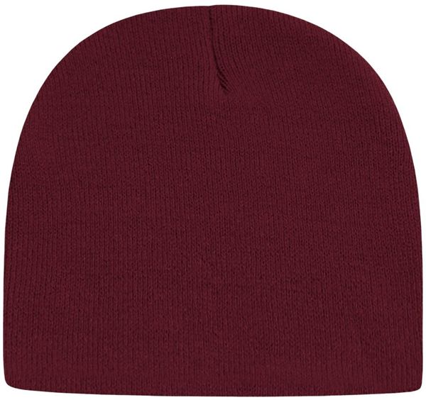Am image of a Custom Cap America USA Made Beanie in Maroon!