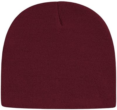 Am image of a Custom Cap America USA Made Beanie in Maroon!