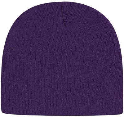 Am image of a Custom Cap America USA Made Beanie in Purple!