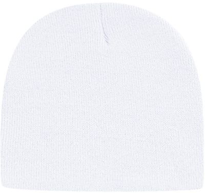 Am image of a Custom Cap America USA Made Beanie in White!