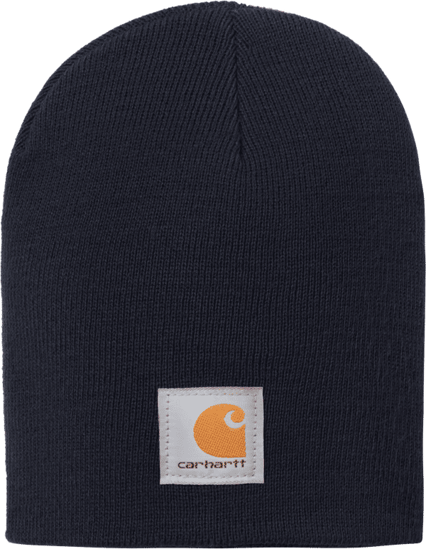 An image of a Custom Carhartt Acrylic Knit Hat in Navy!