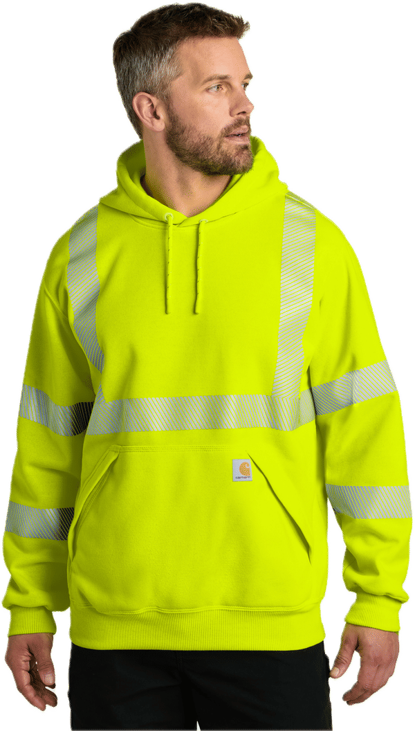 An image of a Custom Carhartt ANSI 107 Class 3 Hooded Sweatshirt!