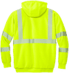 Am image of a Custom Carhartt ANSI 107 Class 3 Lined Full Zip Sweatshirt in Brite Lime!