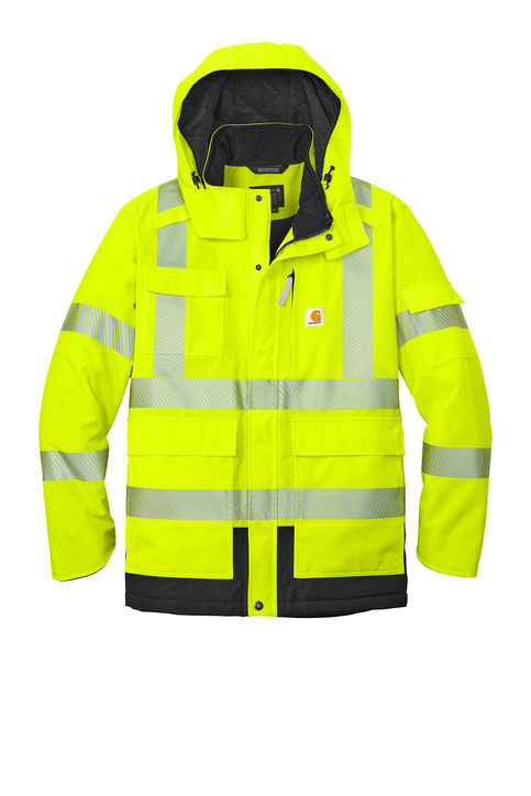 Carhartt ANSI 107 Class 3 Waterproof Heavyweight Insulated Jacket in Brite Lime