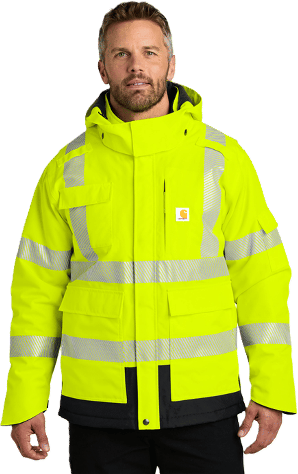 An image of a Custom Carhartt ANSI 107 Class 3 Waterproof Heavyweight Insulated Jacket!