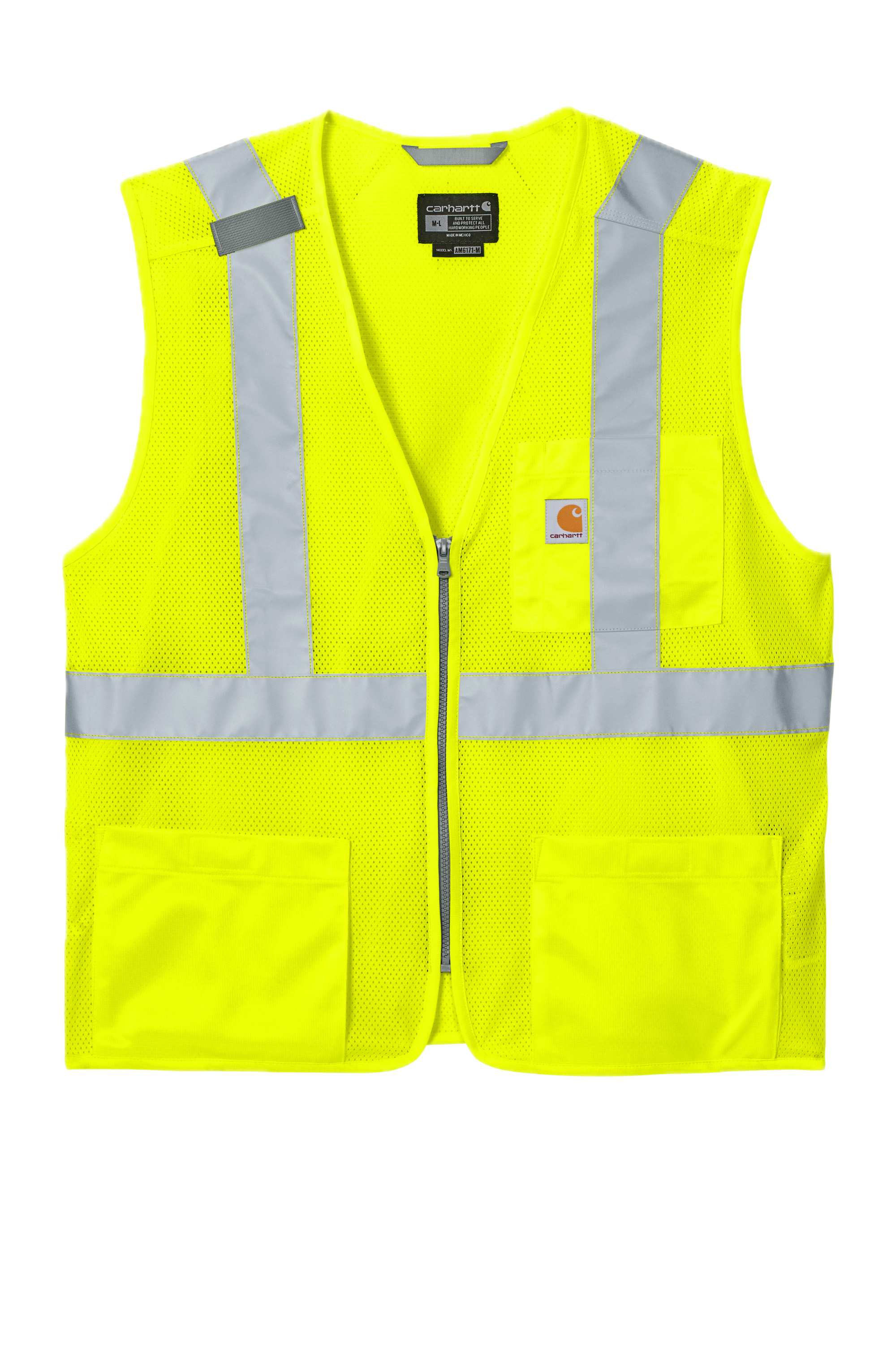Carhartt ANSI Class 2 Mesh Zip Front Vest in Brite Lim