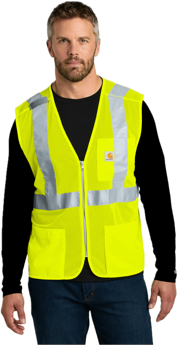 An image of a Custom Carhartt ANSI Class 2 Mesh Zip Front Vest!