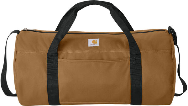 Am image of a Custom Carhartt Canvas Packable Duffel with Pouch in Carhartt Brown!