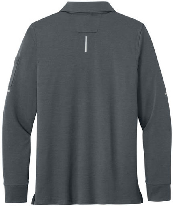 An image of a Custom Carhartt FLD & RSCU  Long Sleeve Polo in Pewter!