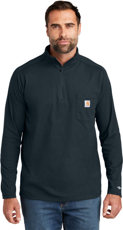An image of a Custom Carhartt Force Quarter Zip Long Sleeve TShirt!