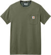 An image of a Custom Carhartt Force Short Sleeve Pocket T Shirt in Basil Heather!