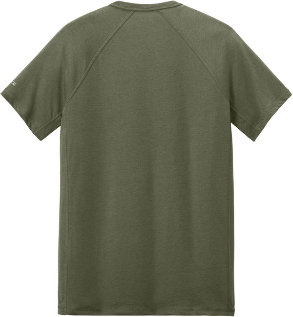 An image of a Custom Carhartt Force Short Sleeve Pocket T Shirt in Basil Heather!
