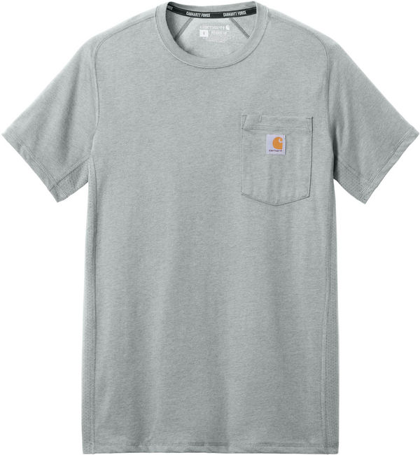 An image of a Custom Carhartt Force Short Sleeve Pocket T Shirt in Carbon Heather!