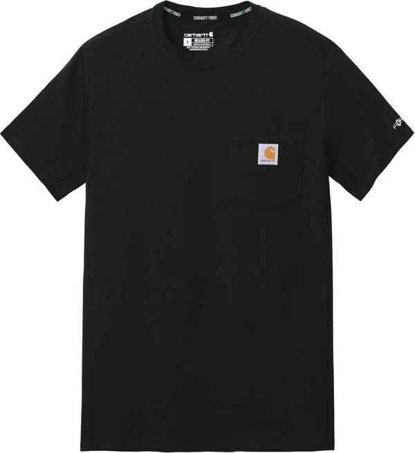 An image of a Custom Carhartt Force Short Sleeve Pocket T Shirt in Navy!