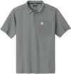 An image of a Custom Carhartt Force Snag Resistant Pocket Polo in Asphalt Grey!