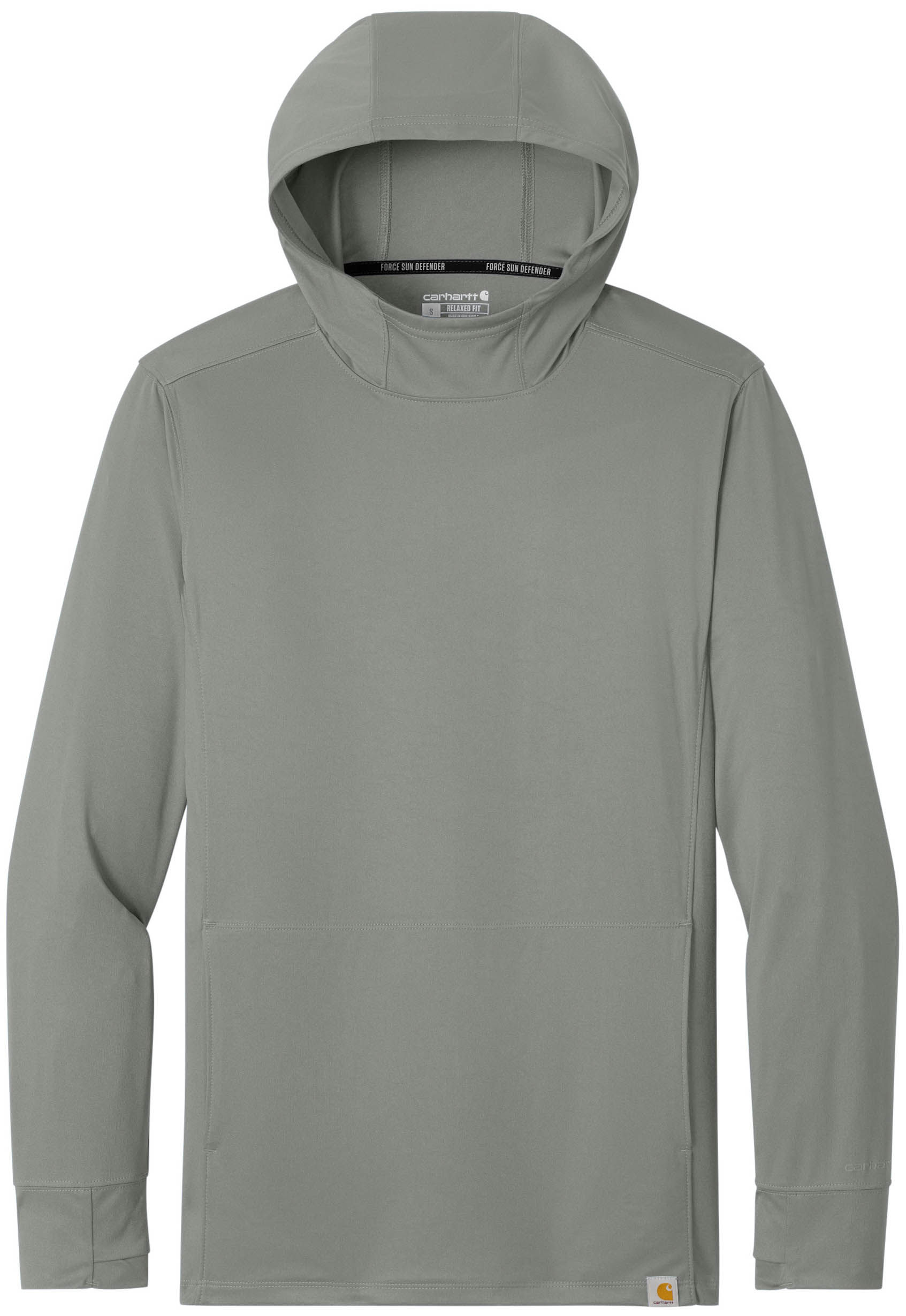 Carhartt Force Sun Defender Long Sleeve Hooded T Shirt in Asphalt Grey