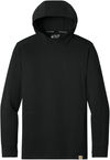 An image of a Custom Carhartt Force Sun Defender Long Sleeve Hooded T Shirt in Black!