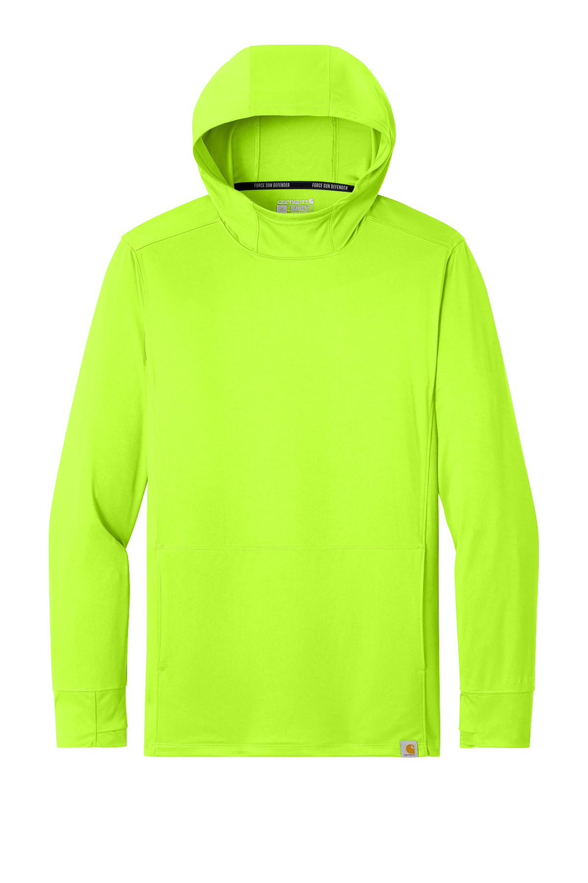 Carhartt Force Sun Defender Long Sleeve Hooded T Shirt in Brite Lime
