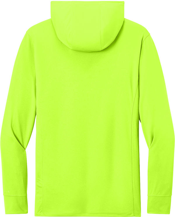 An image of a Custom Carhartt Force Sun Defender Long Sleeve Hooded T Shirt in Brite Lime!