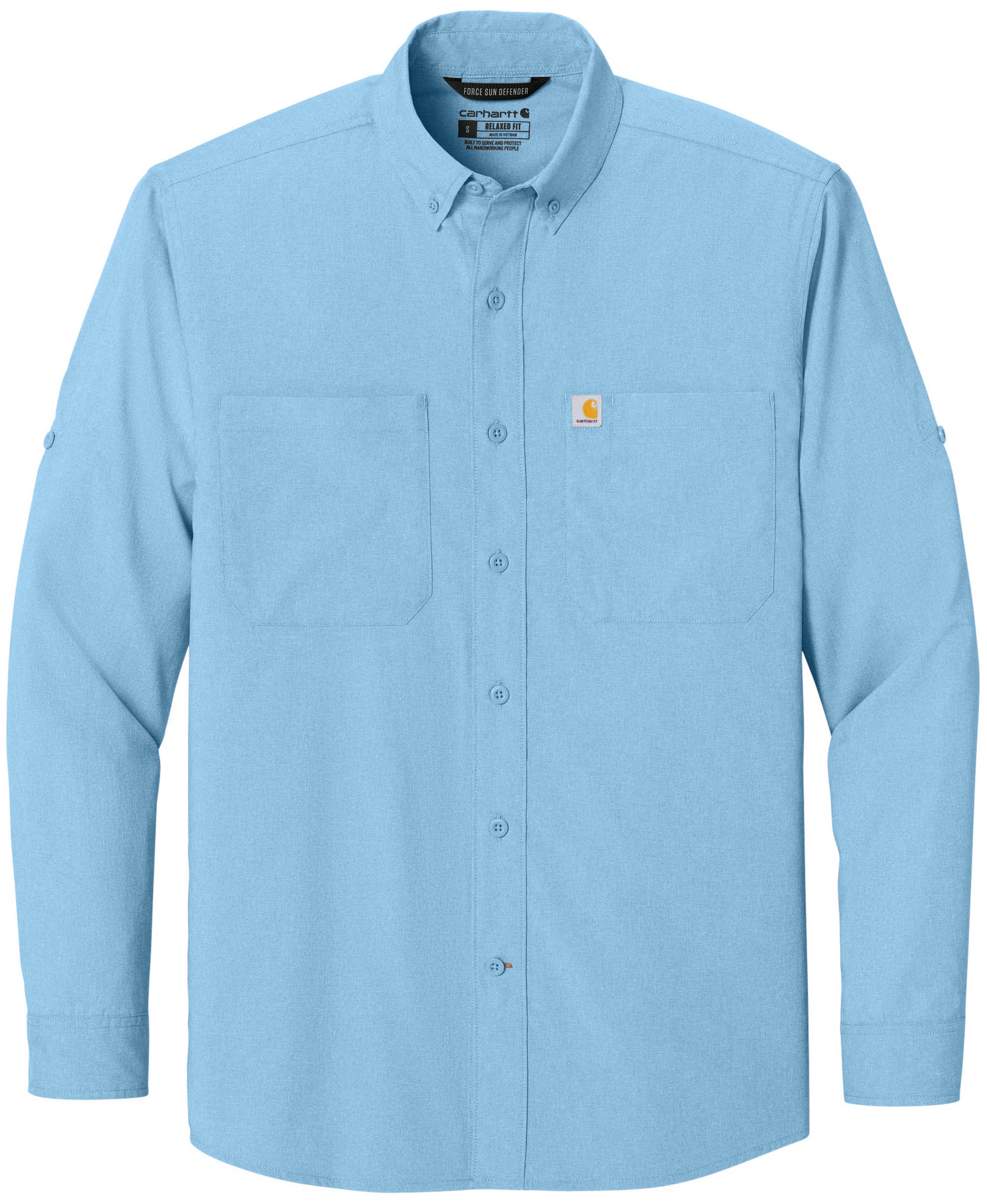 Carhartt Force Sun Defender Long Sleeve Shirt in Fresh Water Blue