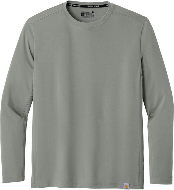 An image of a Custom Carhartt Force Sun Defender Long Sleeve T Shirt in Asphalt Grey!