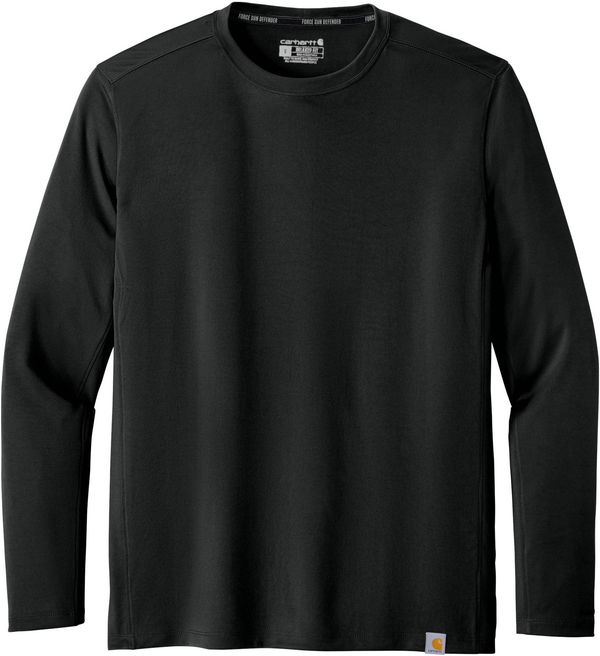 An image of a Custom Carhartt Force Sun Defender Long Sleeve T Shirt in Black!