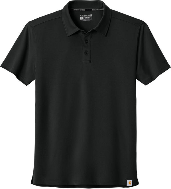 An image of a Custom Carhartt Force Sun Defender Polo in Black!