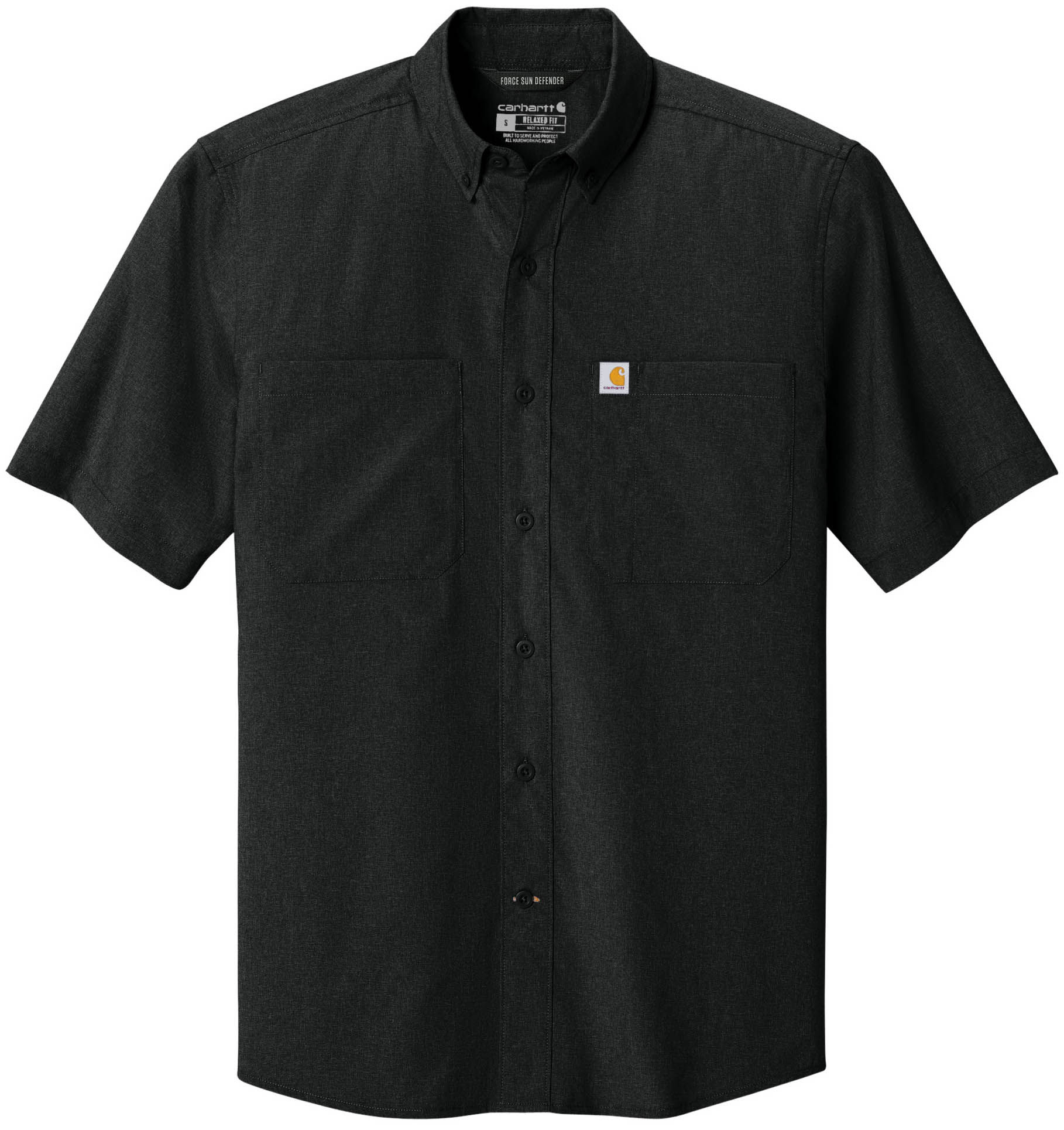 Carhartt Force Sun Defender Short Sleeve Shirt in Black