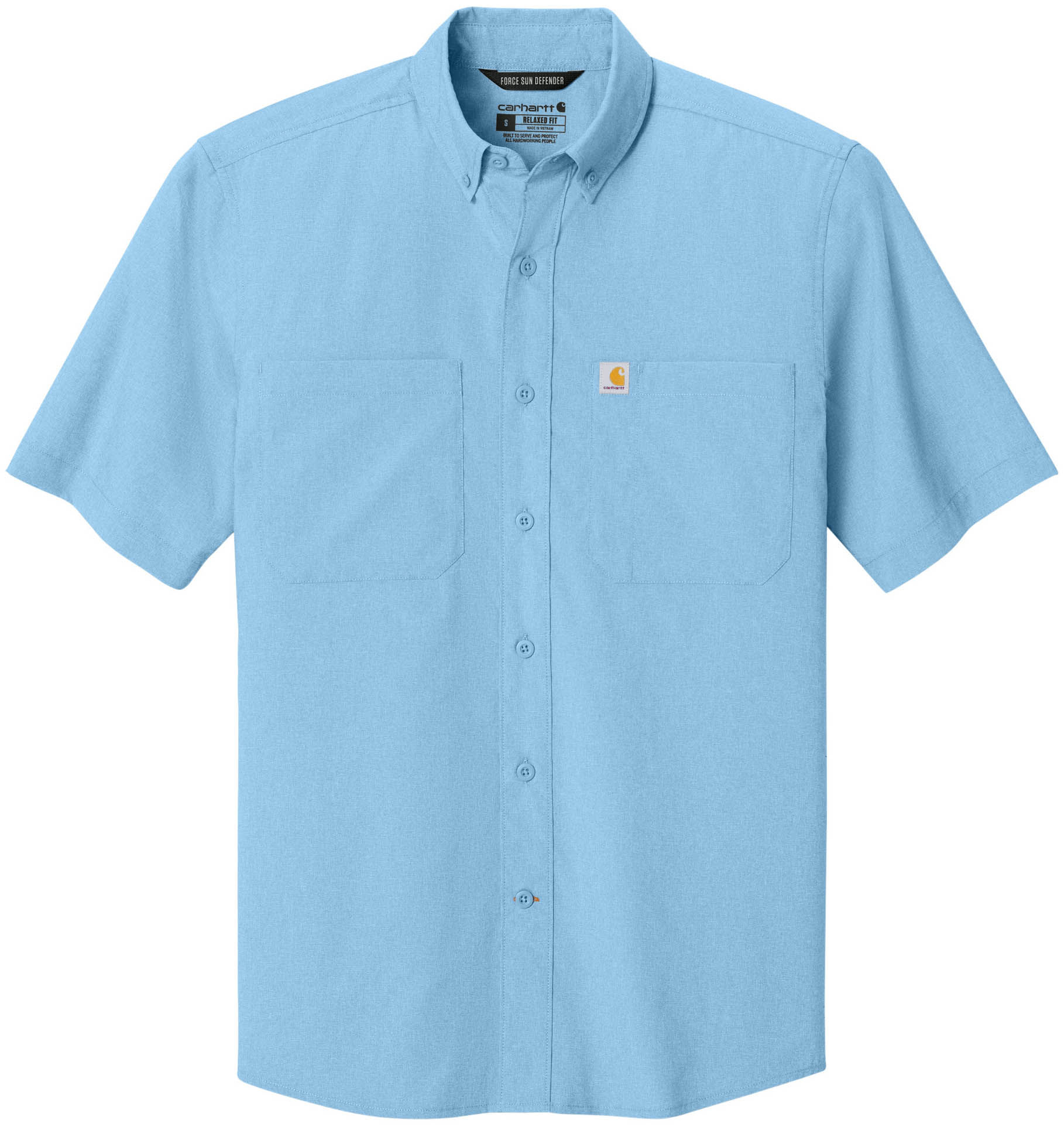 Carhartt Force Sun Defender Short Sleeve Shirt in Fresh Water Blue