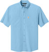 An image of a Custom Carhartt Force Sun Defender Short Sleeve Shirt in Fresh Water Blue!