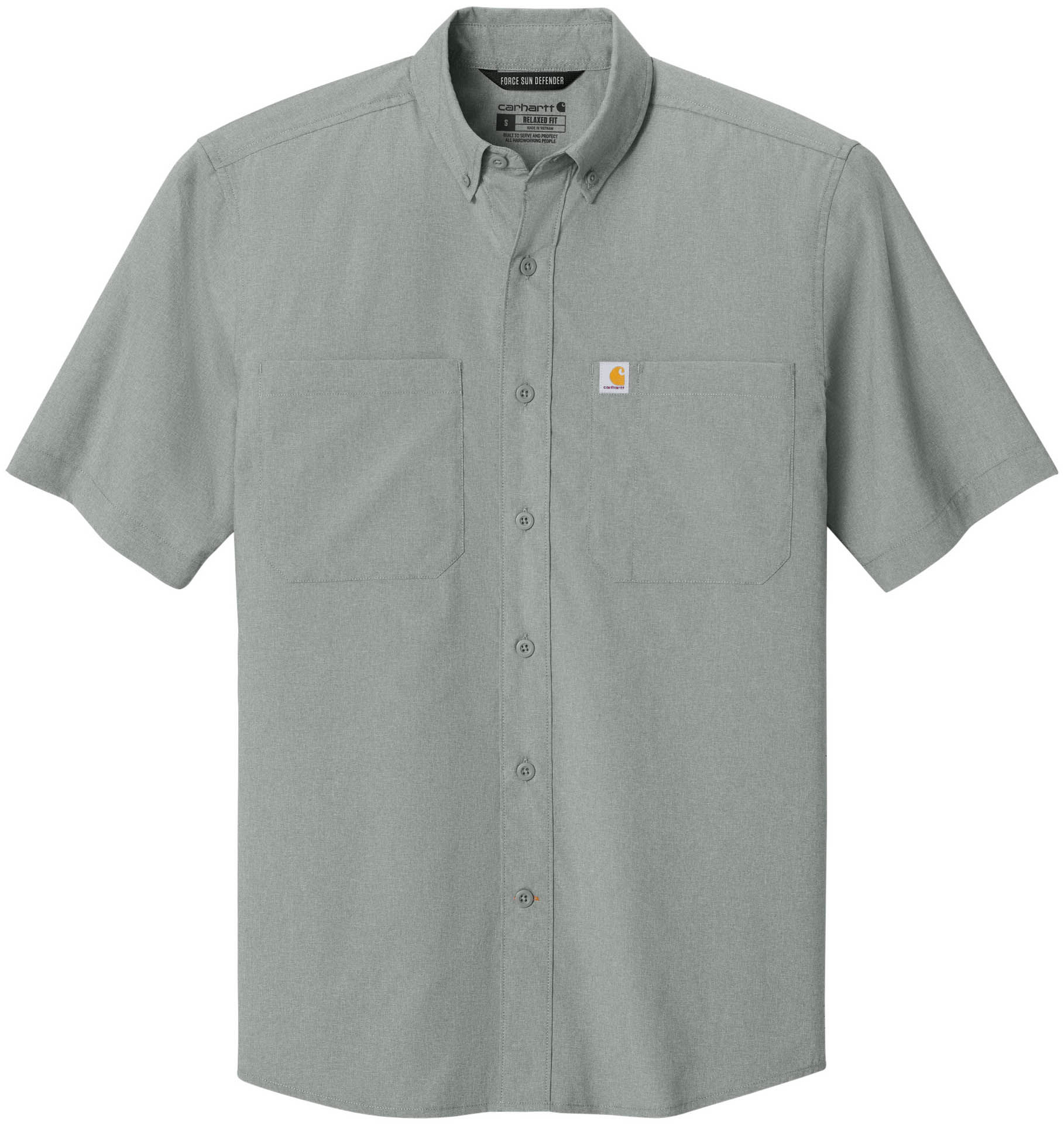 Carhartt Force Sun Defender Short Sleeve Shirt in Steel