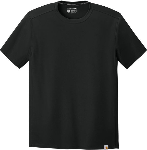 An image of a Custom Carhartt Force Sun Defender Short Sleeve T Shirt in Black!