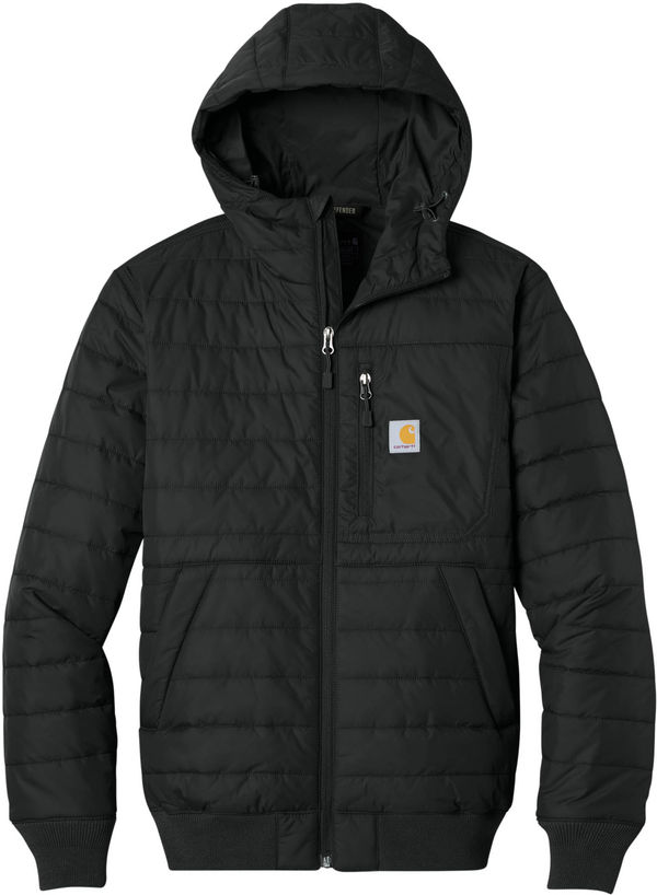 An image of a Custom Carhartt Gilliam Insulated Hooded Jacket in Black!