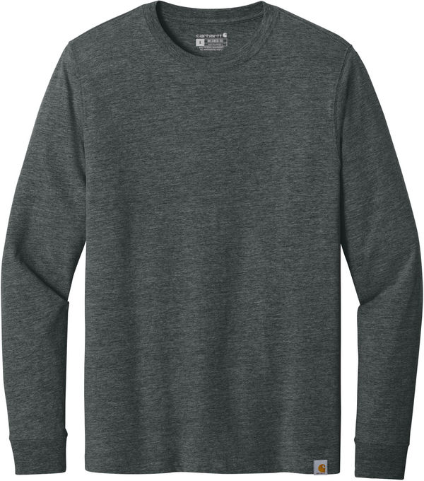 An image of a Custom Carhartt Long Sleeve T Shirt in Carbon Heather!