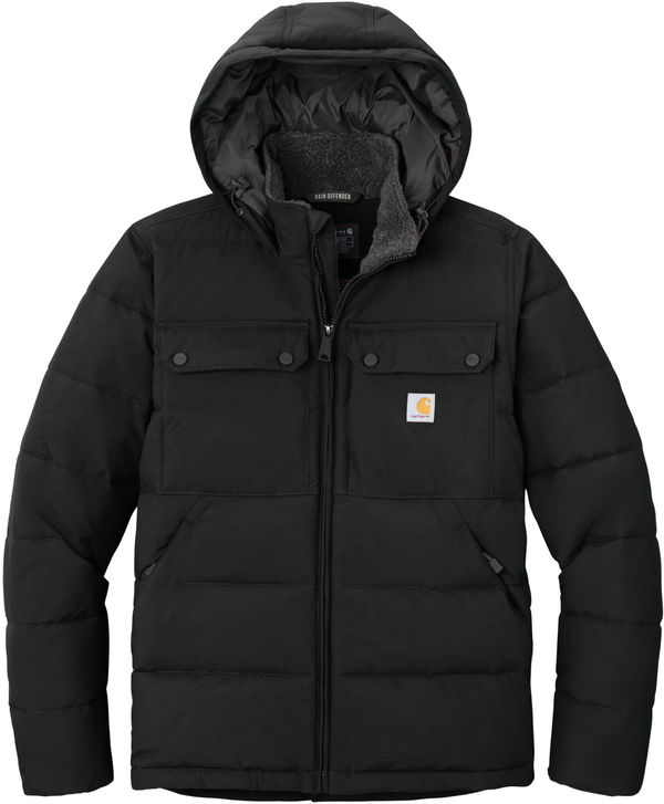 An image of a Custom Carhartt Montana Insulated Hooded Jacket in Black!
