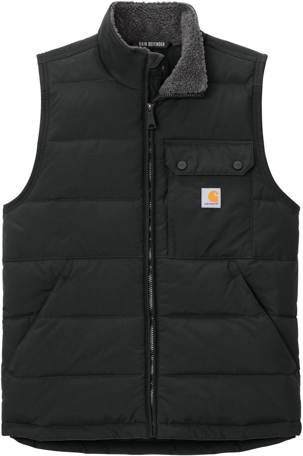 Am image of a Custom Carhartt Montana Insulated Vest in Black!