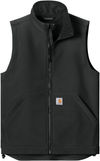 Am image of a Custom Carhartt Rain Defender Soft Shell Vest in Black!