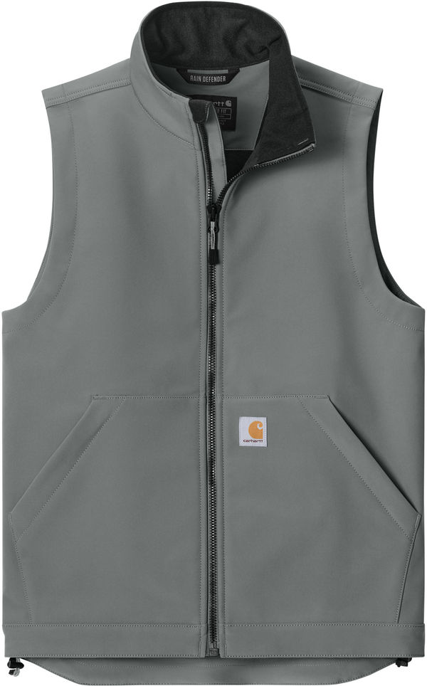 Am image of a Custom Carhartt Rain Defender Soft Shell Vest in Steel!