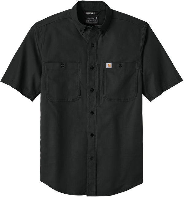 Am image of a Custom Carhartt Rugged Professional Series Short Sleeve Shirt in Black!