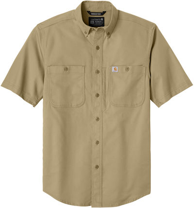 Am image of a Custom Carhartt Rugged Professional Series Short Sleeve Shirt in Dark Khaki!