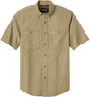Am image of a Custom Carhartt Rugged Professional Series Short Sleeve Shirt in Dark Khaki!