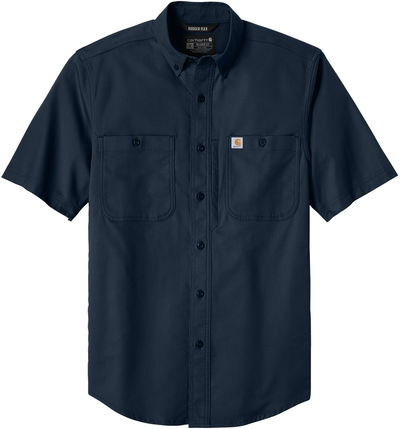 Am image of a Custom Carhartt Rugged Professional Series Short Sleeve Shirt in Navy!